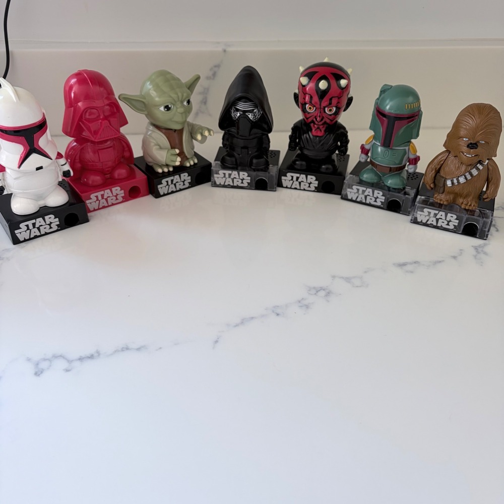 Star Wars Galerie candy dispenser Lot of 7 Vader‎ Yoda Chewbacca Boba Fett Maul